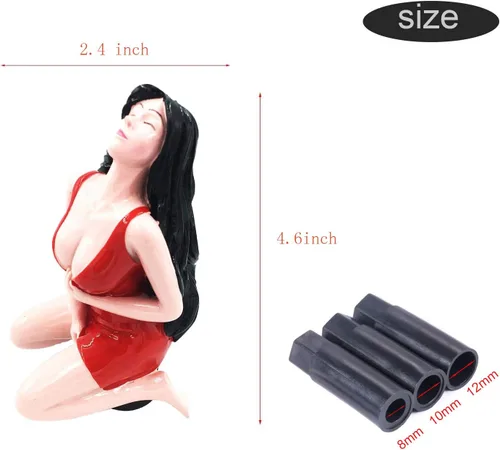 Miniatura 2 de Perilla para palanca de cambio de mujer sensual, para transmisión manual o automática, Rojo