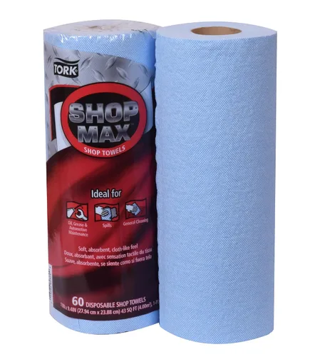 Miniatura 4 de Tork ShopMax Toallas de Papel para Tienda de Alta Resistencia Azul, Alta Absorción, 30 rollos x 60 Hojas, 450360