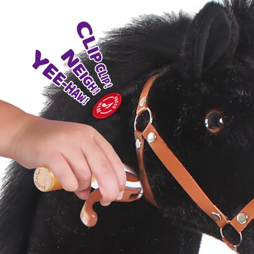 Miniatura 3 de PonyCycle Caballo de paseo para niños pequeños de 3 a 4 años con freno, sin batería (30 pulgadas de altura/tamaño 3 modelo clásico U) poni mecánico