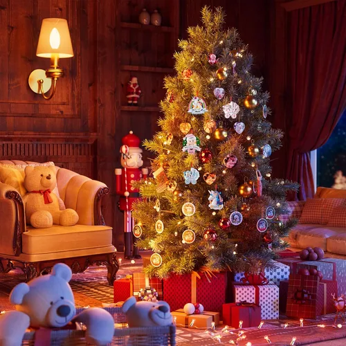 Miniatura 7 de Adorno Personalizado de Primera Navidad para Niña 2024 - Adorno de Primera Navidad de Resina para Niñas, Regalos Personalizados para Recién Nacidas