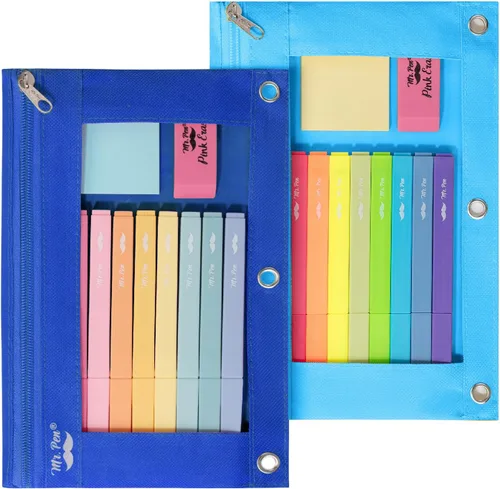 Miniatura 11 de Mr. Pen - Estuche para lápices de 2 piezas - Estuche con cremallera para lápices para carpeta de 3 anillas
