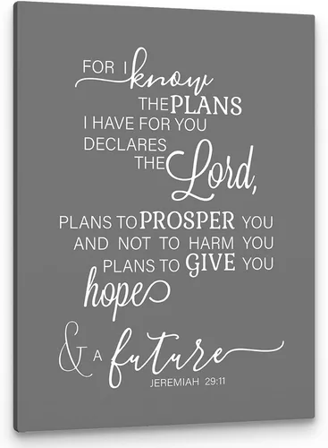 Miniatura 23 de PHAMTE Jeremías 29 11 - Arte de pared de Jeremías cristiano 29:11 For I Know The Plans I Have For You, arte de pared, versículo bíblico con texto