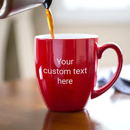 Miniatura 4 de Taza de café personalizada grabada "Crea tu propia taza" (Rojo) - Gran taza de café personalizada, taza grande personalizada, taza personalizada