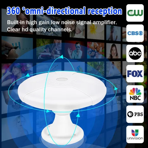 Miniatura 2 de Antena de TV para caravanas al aire libre para cámper, antena digital 4K HDTV RV montaje en techo con amplificador para canales locales