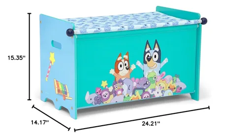 Miniatura 6 de Delta Children – Caja de juguetes Bluey con tapa de tela retráctil