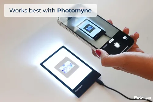 Miniatura 3 de Photomyne A7 Mini Almohadilla de Luz Retroiluminación Portátil Manos Libres Ultradelgada de Brillo Máximo para Soporte de Diapositivas de Fotos