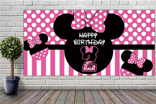 Miniatura 4 de Fondo de Minnie 2º cumpleaños, pancarta de Minnie 2º cumpleaños, suministros para fiesta, decoración de cumpleaños de Minnie 2, fondo de fotografía