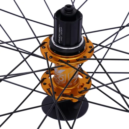 Miniatura 5 de DNYSYSJ Juego de ruedas de bicicleta de montaña de 27.5/29 pulgadas, ruedas de bicicleta de aleación de aluminio, freno de disco de llanta MTB Dorado
