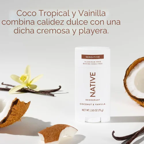 Miniatura 4 de Native El desodorante Sensitive contiene ingredientes derivados de forma natural, control de olores de 72 horas, desodorante para mujeres y hombres
