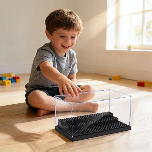Miniatura 6 de Cajas de exhibición Pokiiulk para minifiguras, 4 cajas de exhibición para minifiguras, encajan para figuras de bloques, cajas para minifiguras con 3