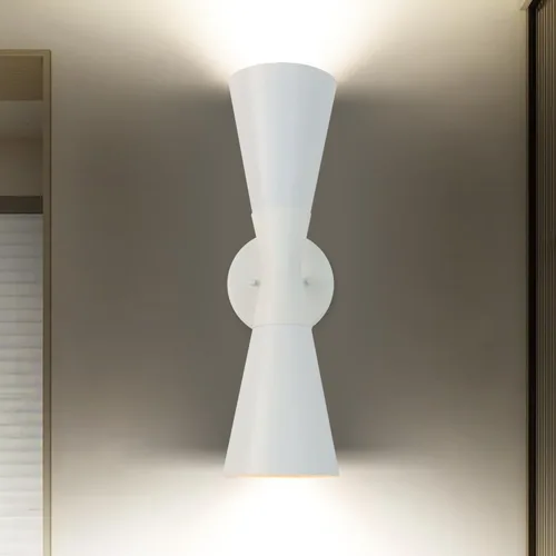 Miniatura 10 de Juego de 2 apliques de pared negros modernos, apliques de pared interiores hacia arriba y hacia abajo, lámpara de pared interior de mediados