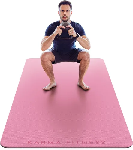 Miniatura 10 de Esterilla de yoga grande – Esterilla de entrenamiento extra gruesa de 0.394 in (72 x 32 pulgadas) – Alfombrilla antideslizante de TPE para mujeres
