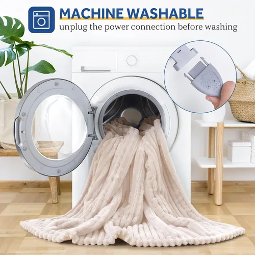 Miniatura 7 de Sealy - Manta eléctrica térmica suave y acogedora, reversible de franela acanalada a sherpa, calefacción segura con 6 ajustes de calor y protección