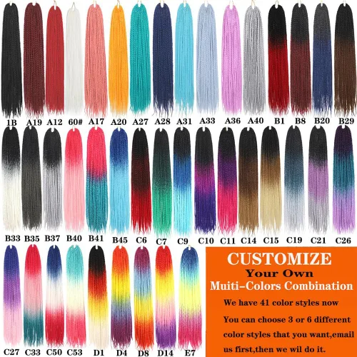 Miniatura 4 de Extensiones de cabello trenzado tipo box de 24 pulgadas, hechas a mano, para mujeres y niñas, extensiones de cabello trenzado, 24#, 3 paquetes, 22