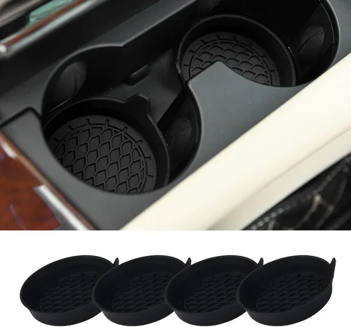 4 piezas posavasos para portavasos de automóvil, almohadillas de inserción de silicona antideslizantes para portavasos de vehículo, alfombrillas