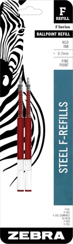 Miniatura 9 de Recambios de bolígrafo Zebra Pen Serie F, para bolígrafos Zebra PenF-301, F-402 y F-605, punta fina, azul (paquete de 1, 2 unidades en total)