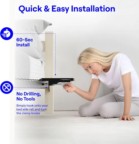 Miniatura 7 de BedShelfie - Estante de cabecera para dormitorio con litera y litera superior, elementos esenciales para dormitorio universitario, organizador