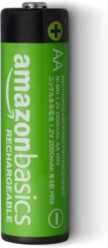 Miniatura 4 de Amazon Basics - Paquete de 4 baterías recargables AA, rendimiento de 2,000 mAh, precargadas, se recargan hasta 1000 veces
