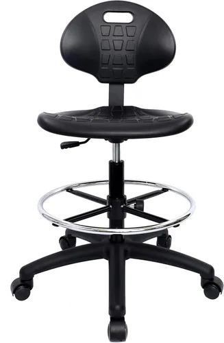 Miniatura 13 de (Taburete de banco alto, deslizadores no enrollables, fáciles de limpiar! Taburete ergonómico de dibujo de poliuretano. Rango de altura del asiento