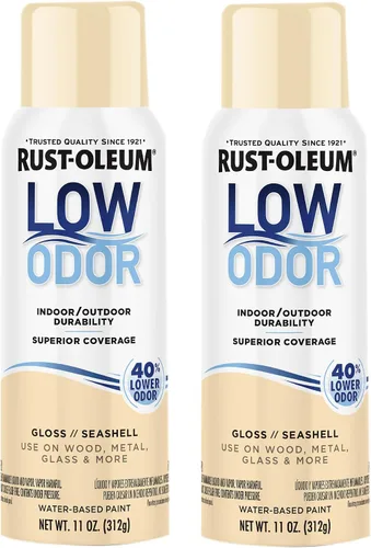 Miniatura 21 de Rust-Oleum Pintura en aerosol prémium de bajo olor, 11 onzas, concha marina brillante, paquete de 6 Seashell