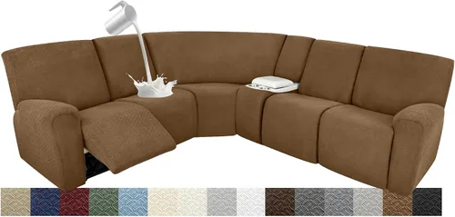 Miniatura 96 de Fundas impermeables de sofá reclinable modular para sofás reclinables, lavable en forma de L, para perros, fundas elásticas para sofá reclinable
