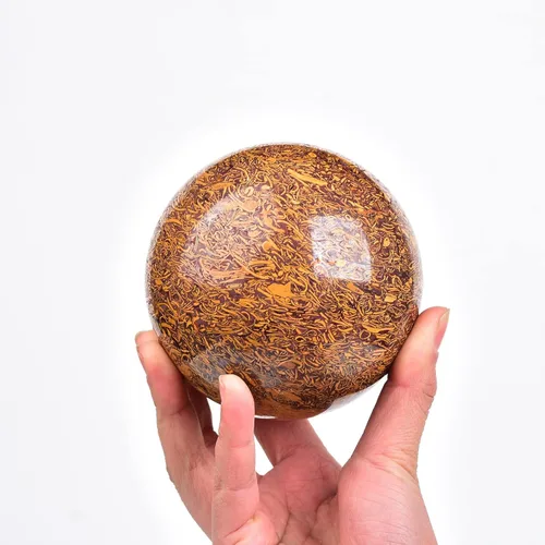 Miniatura 46 de JIC Gem Esfera de cristal de cuarzo Pietersite, bola de cristal decorativa azules y marrones dorados para meditación, decoraciones de mesa