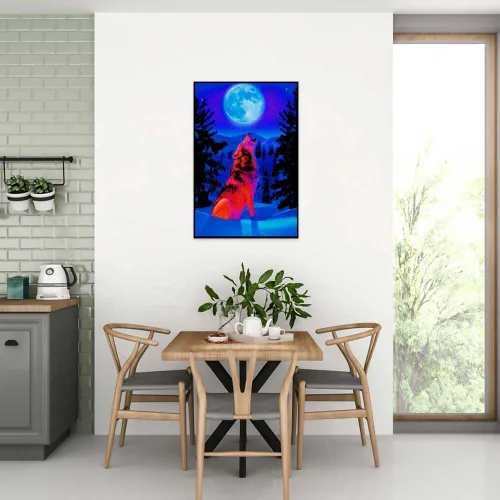 Miniatura 5 de Studio B Wolf Moon - Póster de luz negra, no flocado, 24 x 36 pulgadas