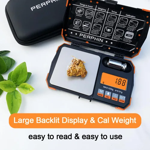Miniatura 5 de Báscula de bolsillo, alimentación dual, báscula de gramos de precisión con estuche con cremallera, báscula digital para monedas pequeñas, gran