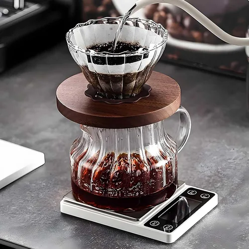 Miniatura 6 de Báscula de café expreso con temporizador de precisión de 6.6 lbs/0.00 oz Escala de grano de café digital portátil recargable auto tara inteligente
