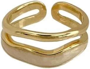 Miniatura 3 de Juego de anillos para mujer, diseño de doble esmalte de metal, anillos abiertos, joyería de moda, accesorios de fiesta para mujeres y niñas góticas
