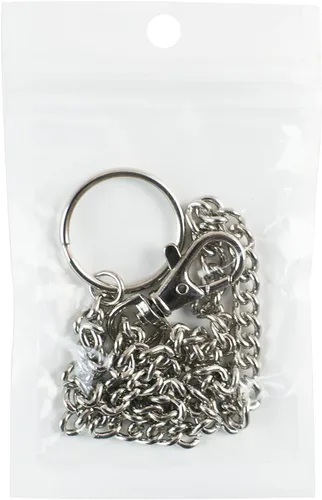 Miniatura 2 de Super Z Outlet Cadena de bolsillo chapada en níquel plateado de 16 pulgadas con cierre de pinza de langosta y asa a presión para cinturón, correa