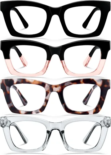 Miniatura 20 de CCVOO Lentes de lectura elegantes para mujer, anteojos elegantes, lectores de luz azul, tramposos