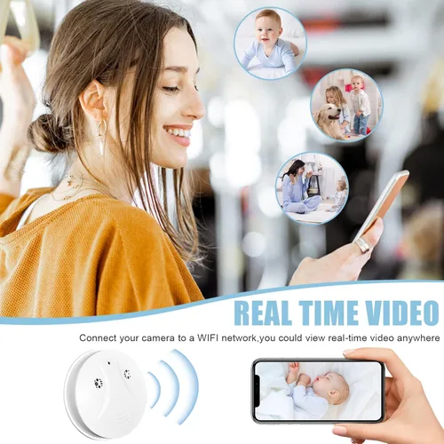 Miniatura 3 de Cámara WiFi para interiores con montaje en techo visible 1080P HD - para monitoreo de mascotas y ancianos, diseño redondo, sin detección de humo