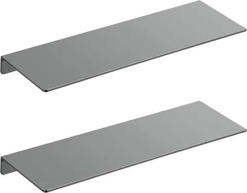 Miniatura 24 de Danpoo Pequeño estante flotante para almacenamiento en la pared, mini estante de exhibición para coleccionables, estante de pared de metal para Negro