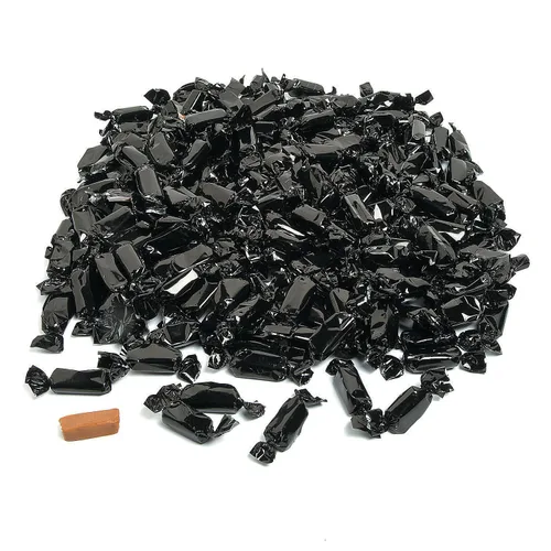 Caramelos envueltos en papel de aluminio negro (198 caramelos envueltos individualmente, 2 libras) para bufés de dulces, fiestas, bodas, graduación