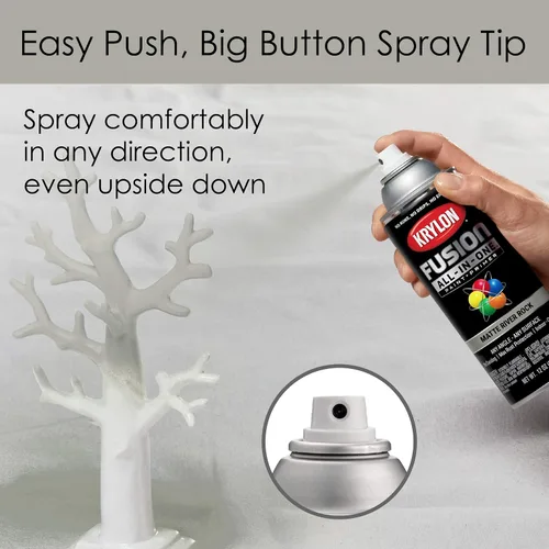 Miniatura 335 de Krylon Fusion - Pintura en aerosol adhesiva todo en uno para uso en interiores y exteriores, 12 onzas, aluminio