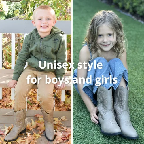 Miniatura 4 de Deer Stags Ranch - Botas cómodas estilo vaquero, fácil de poner, para niños., Marrón, 3 niño