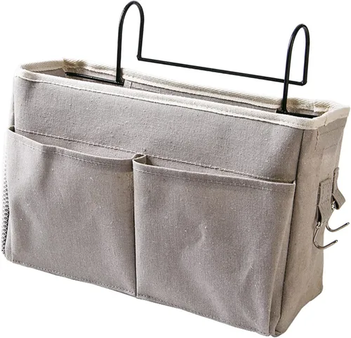 Miniatura 9 de Cosiki Bolsa de almacenamiento para colgar junto a la cama, mesita de noche, organizador de escritorio colgante para cabeceros, literas