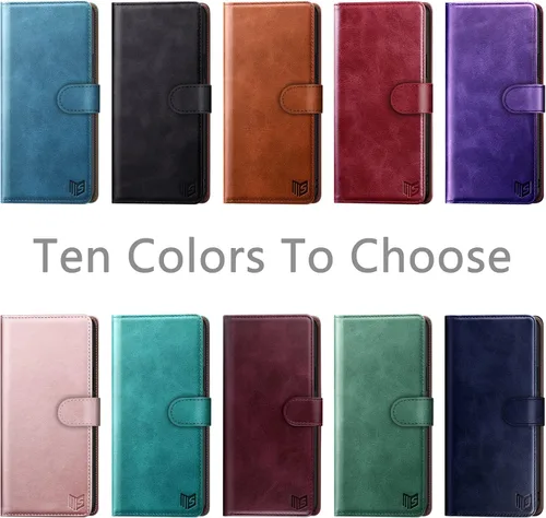 Miniatura 3 de SUANPOT Funda tipo cartera para Samsung Galaxy A03S 【Bloqueo RFID】 Soporte para tarjetas de crédito, libro de folio con tapa de cuero PU Funda a
