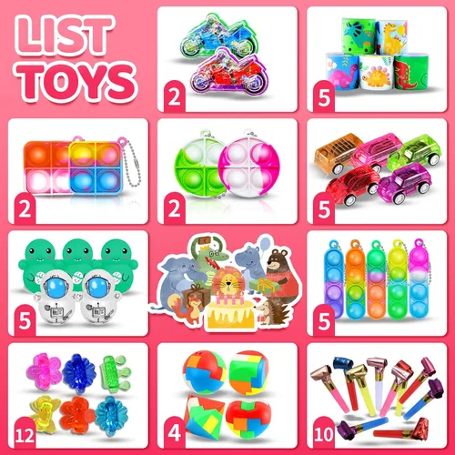 Miniatura 2 de BicMan 150 recuerdos de fiesta para niños de 3 a 5 4 a 8, paquete de juguetes para ansiedad, bolsas de regalo, premios de carnaval, rellenos de caja