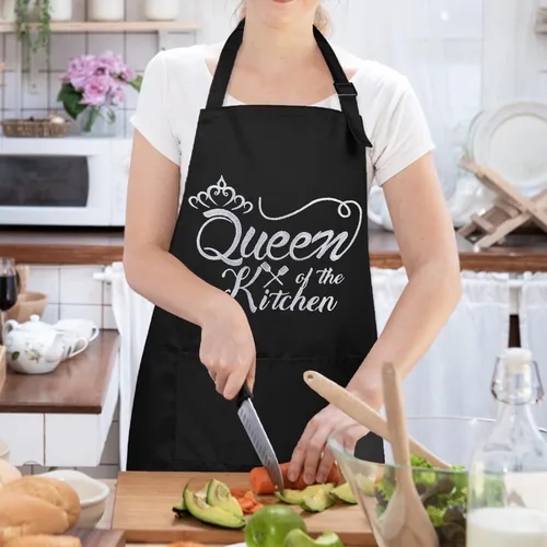 Miniatura 2 de Delantales divertidos para mujer con bolsillos, delantal de cocina para cocinar a la parrilla, lindo delantal de chef, regalo de cumpleaños