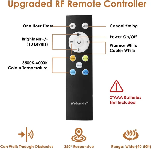 Miniatura 9 de Wefomey Tira de luces LED blancas, luz de cinta flexible regulable brillante de 24 V con control remoto y aplicación, fuente de alimentación