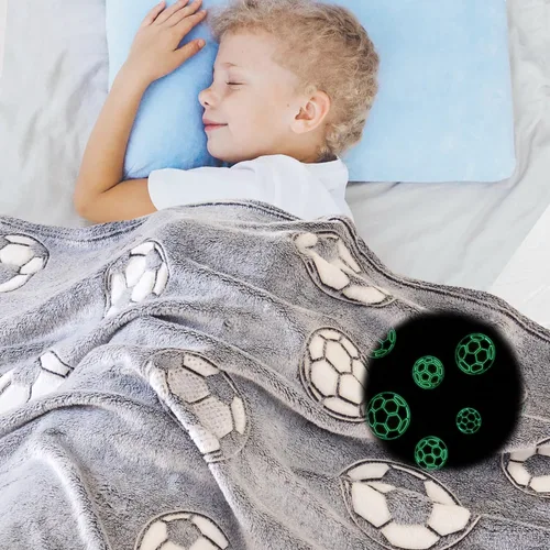 Miniatura 4 de Wajade Regalos de Fútbol Juguetes para Niños y Niñas - Manta de Fútbol que Brilla en la Oscuridad, Decoración de Cumpleaños y Navidad para Niños