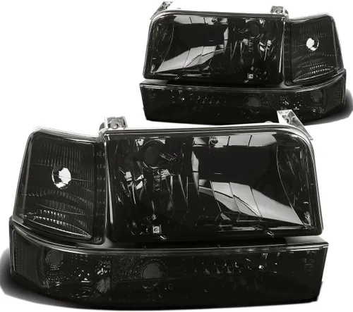 Miniatura 8 de DNA Motoring HL-OH-F15092-6P-BK-AM - Faros delanteros de repuesto para Bronco 92-96 F150 F250 F350, color negro, faros ámbar