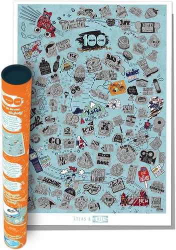 Miniatura 8 de Atlas & Green Póster de los 100 Mejores Anime. Póster de los 100 Mejores Anime para Rascar. Póster Grande A2 para Rascar con Tubo de Regalo
