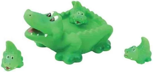 Conjuntos de juguetes de baño de Playmaker Toys, de goma, para bebé, con animales familiares (Cocodrilo)