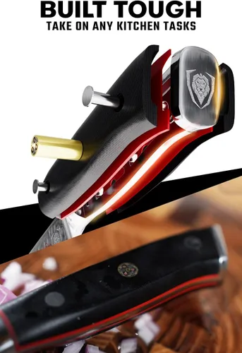 Miniatura 3 de Dalstrong Cuchillo de Chef - Hoja de 10.25 pulgadas - Serie Shogun ELITE - Damasco - Acero Super AUS-10V japonés - Mango negro G10 - Cuchillo