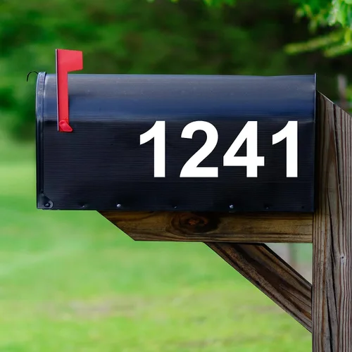 Miniatura 2 de Calcomanías para buzón Calle # Números de dirección Característica personalizada Adhesivos para buzón de correo Letras de vinilo VWAQ-CMB2 (negro)