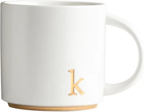 Miniatura 16 de COLLECTIVE HOME - Tazas de cerámica con monograma, tazas de café con inicial dorada de 15 onzas, elegantes tazas de té del alfabeto, elegante taza