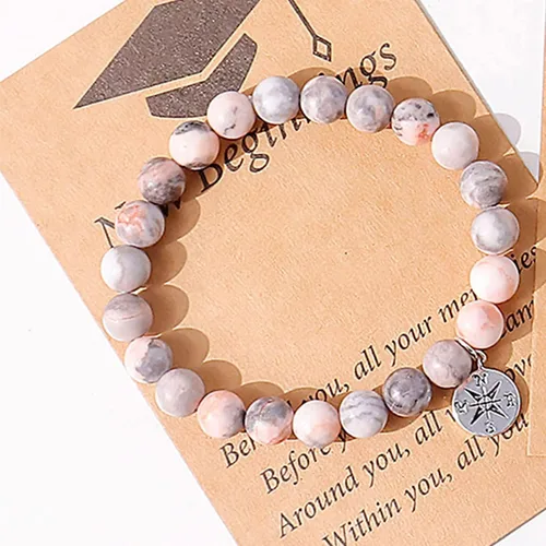 Miniatura 9 de 2024 Graduation Gifts for Her Him Natural Stone Bracelet Class of 2024 High School College Graduation Gift for Women Men